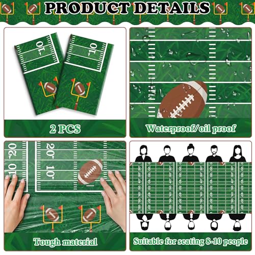 Image of Super Game Bowl Party Decorations 2027 - Green Tablecloth for Football Party Decorations Favors Supplies | Game Day Table Cloth Backdrop Banner Indoor Outdoor -Football Birthday Table Cover for Home