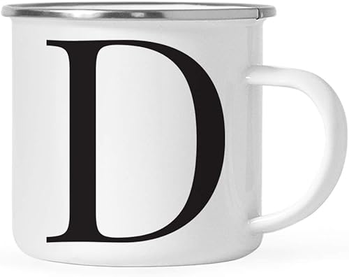 Miniatura 10 de Andaz Press Taza de café de acero inoxidable de 11 onzas, regalo formal con monograma negro, letra inicial S, 1 paquete, taza de campamento de