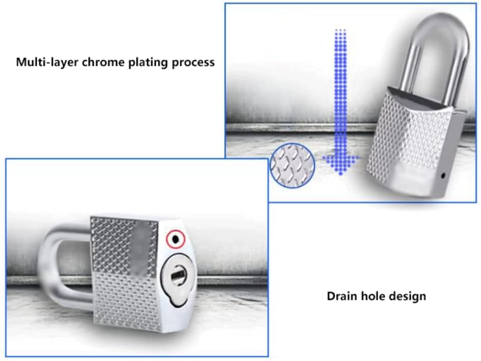 Bulk Locks Padlock Solid Zinc Alloy Lock Body with 6 Keys Durable Padlock Suitable for Garage Door Gates and Fences Outdoor Padlock