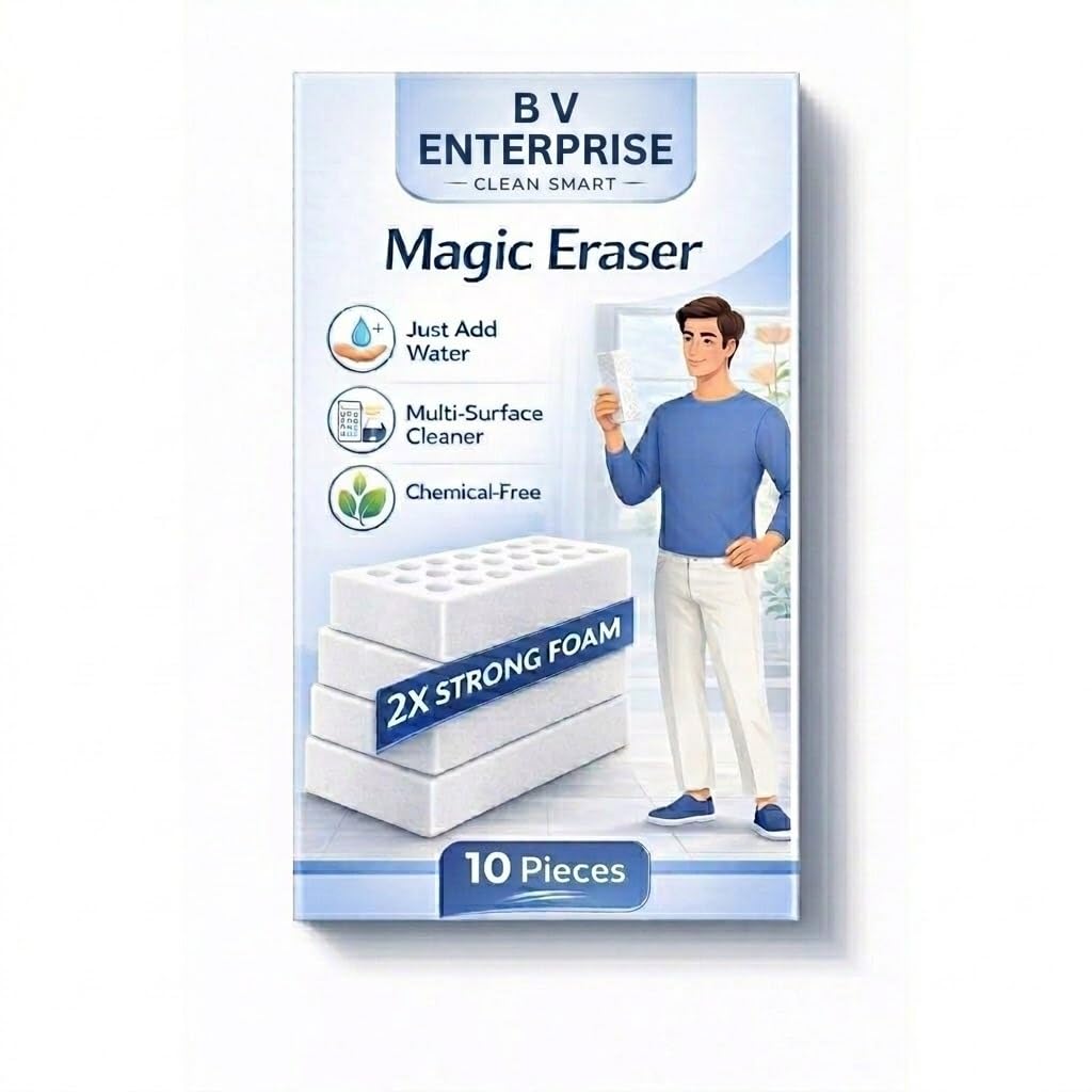 Magic Eraser Sponge – Pack of 10 Strong Foam Cleaning Sponge | Just Add Water Multi-Surface Cleaner | Chemical Free Melamine Sponge for Wall, Kitchen, Bathroom, Shoes-image-24