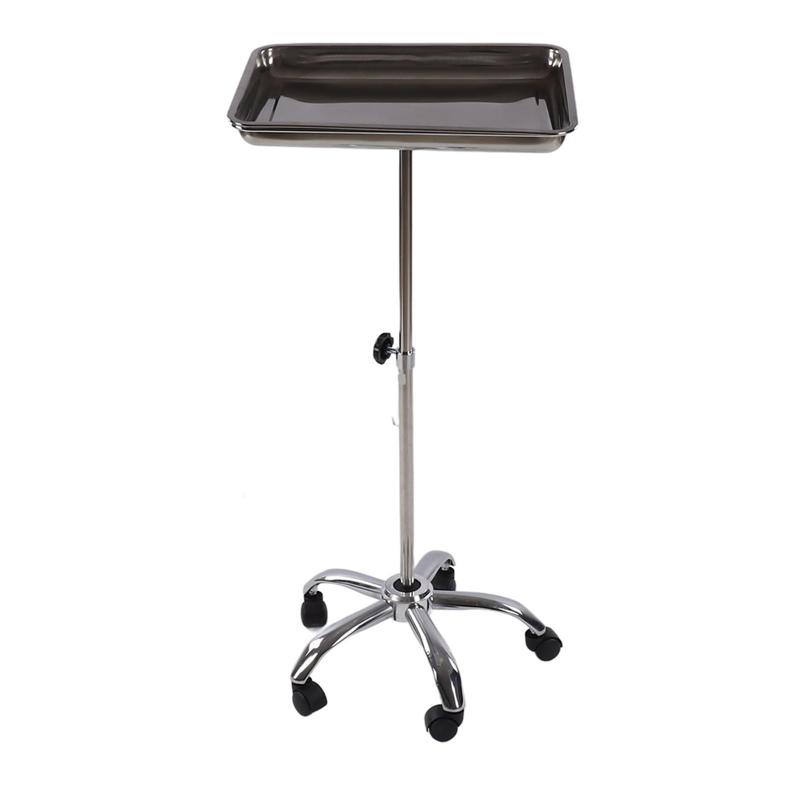 Cocoarm Vassoio per Salone con Ruote Vassoio Medico in Acciaio Inossidabile Altezza Regolabile da 30,3 a 48 Pollici 5 Rotelle Silenziose Telaio di Sollevamento con Bloccaggio per Salone Clinica