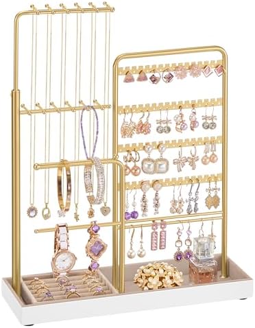 SONGMICS Joyero, Navidad, Soporte para Joyas, Marco de Metal, Ban...