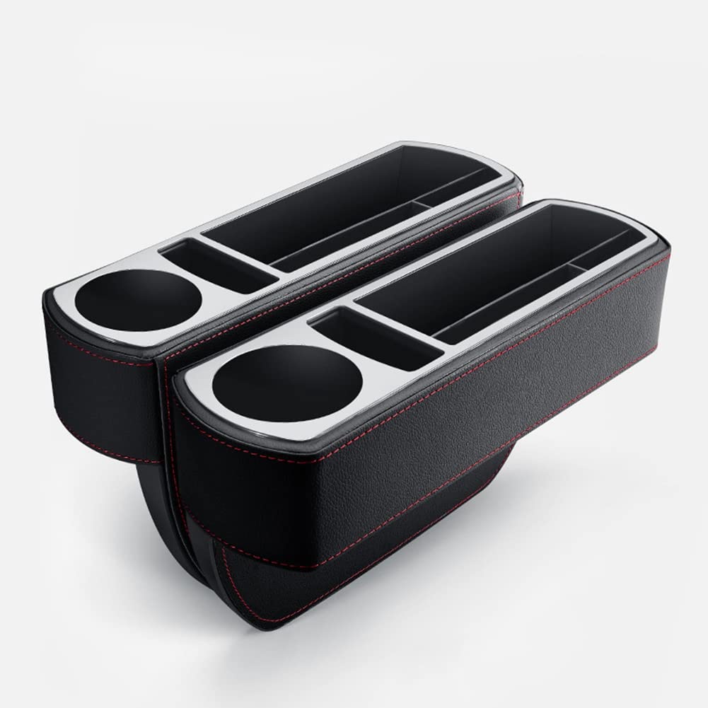 Car Seat Organizer Front Seat Gap Filler Ihreesy Car Seat Gap Storage Box,PU Leather Car Seat Gap Filler Organizer Multifunctional Console Side Filler Organizer Pocket With Metal Car Gap Seat Filler