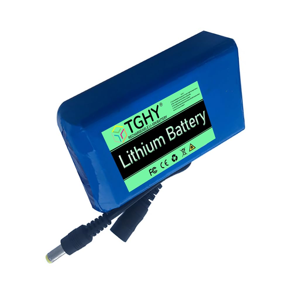 TGHY Zapasowy akumulator DC 12V 3Ah 4Ah 5Ah 6Ah 7Ah 9Ah 12Ah 16Ah 24Ah Li-ion przenośny akumulator do kamer CCTV, taśm LED i innych z ładowarką,12v 7000mah