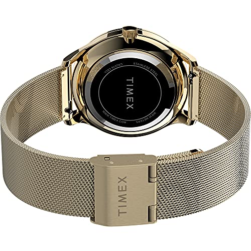 Montre Easy Reader Timex pour femme dorée et blanche de 32 mm - 4
