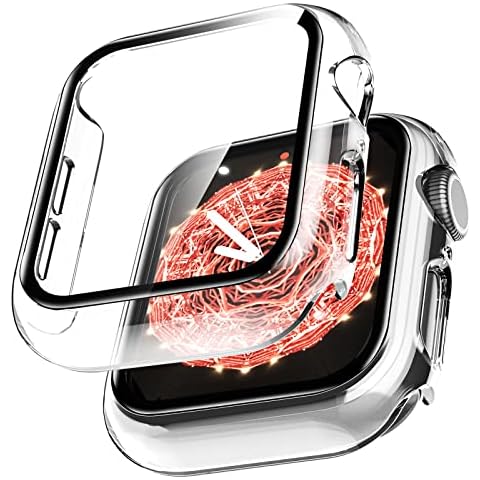 Estuche Protector LK con Pantalla de Cristal Templado para Apple Watch 44mm Cover