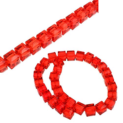 Bohemian Crystal Beads, 4 mm and 6 mm Set, Cube Faceted Czech Beads, Glass Cut Beads, Spacer Beads, Glass Beads