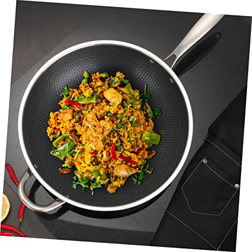 Wok de acero inoxidable con textura de panal Mobestech miniatura 3