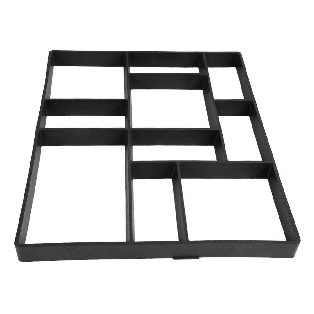 Molde Hormigón 10 Compartimentos 60x50x5 cm, Reutilizable para Jardín Caminos Entradas DIY Negro