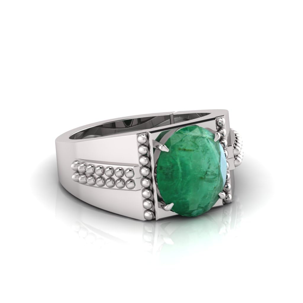 7.25 Ratti Panna (Emerald) Original Stone Adjustable Ring For Men And Women With Lab Certified A-10-picture-13