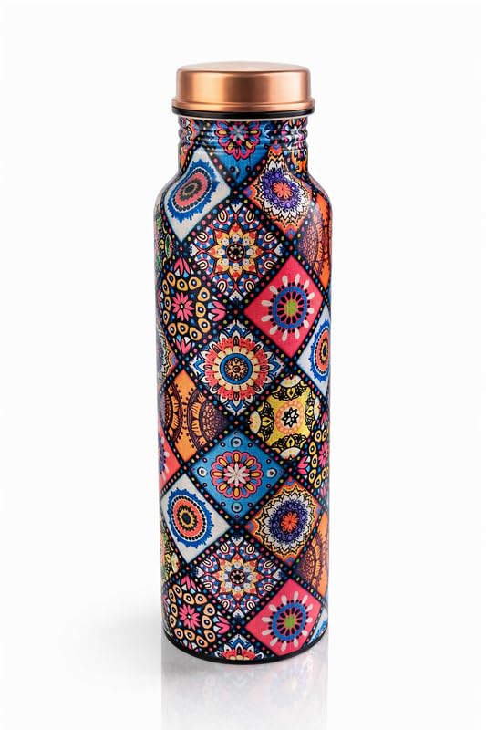 Image of Copper Water Bottle multi Color Leakproof Ayurvedic Drinking water Bottle useful for Home /Office /Gym /Travel for Health Benefits presented
