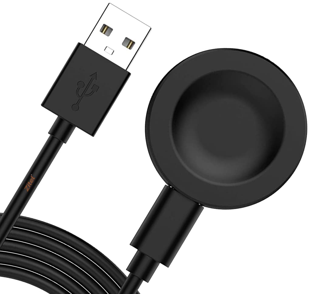 Zitel® Charging Cable Compatible with Fossil Gen 6 5 4 / Sport - Charger Cable with USB A 2.0 and Type-C - Black
