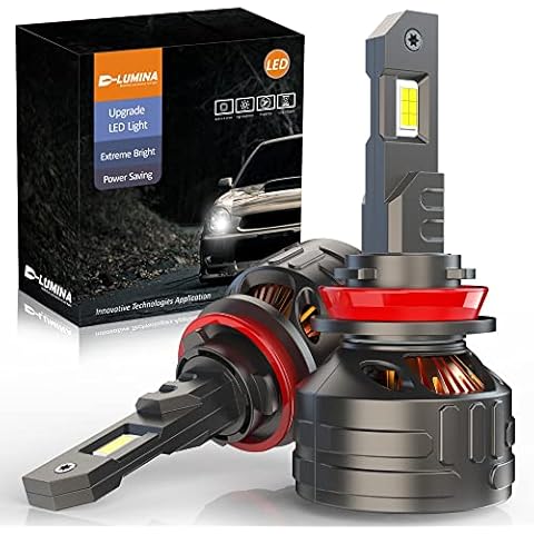 D-Lumina 2023 Future H11 H8 H9 Led Headlight Bulb 120W 30000LM,High Lumens LED Kit,6500K Cool White, IP68 Waterproof and Advanced Cooling System, Halogen Upgrade Replacement, Pack of 2 Cover