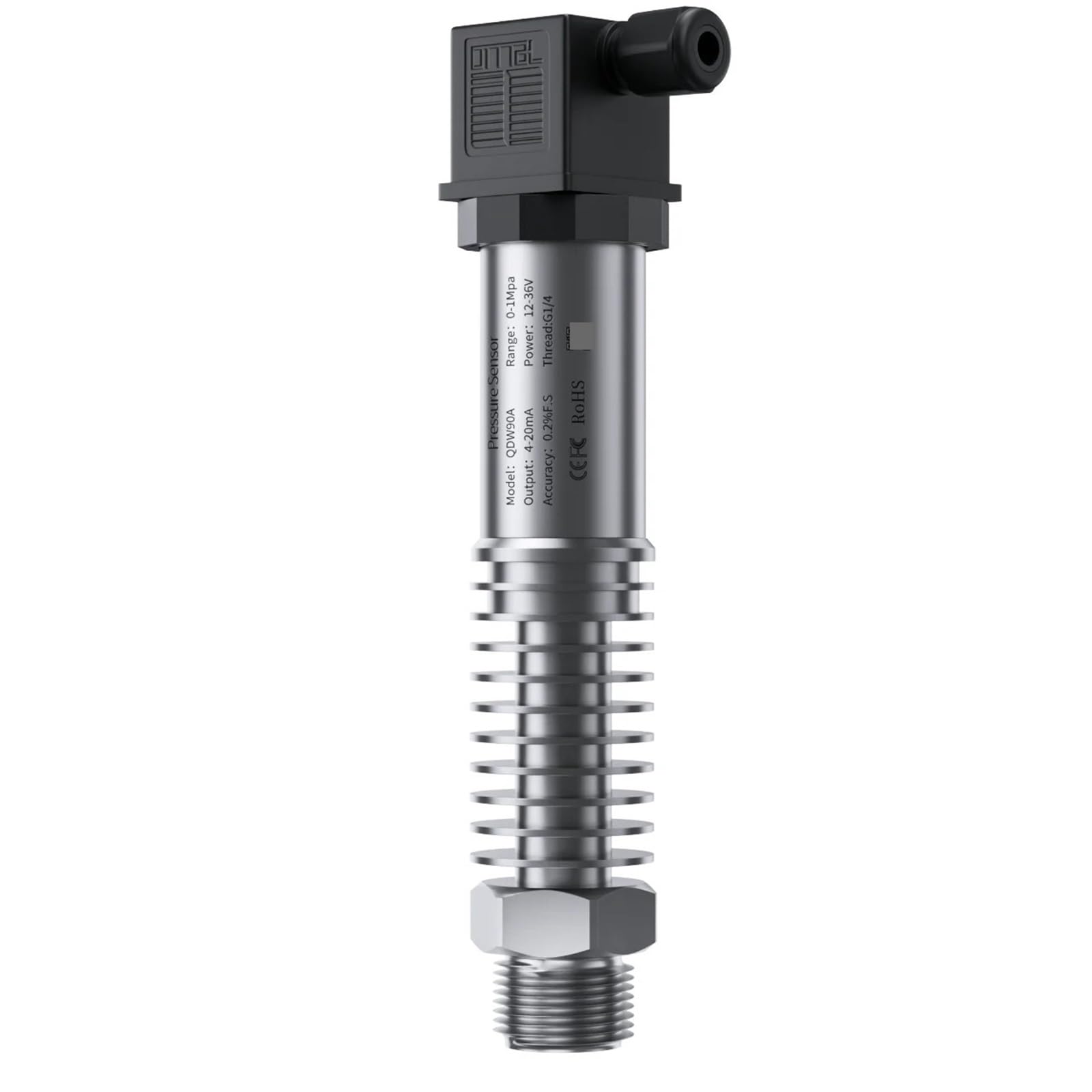 Sensor De Presión Alta Temperatura 180 °C, Aceite, Agua, Transmisor Líquidos 4-20 MA Alta precisión(-0.1~0.1MPa)