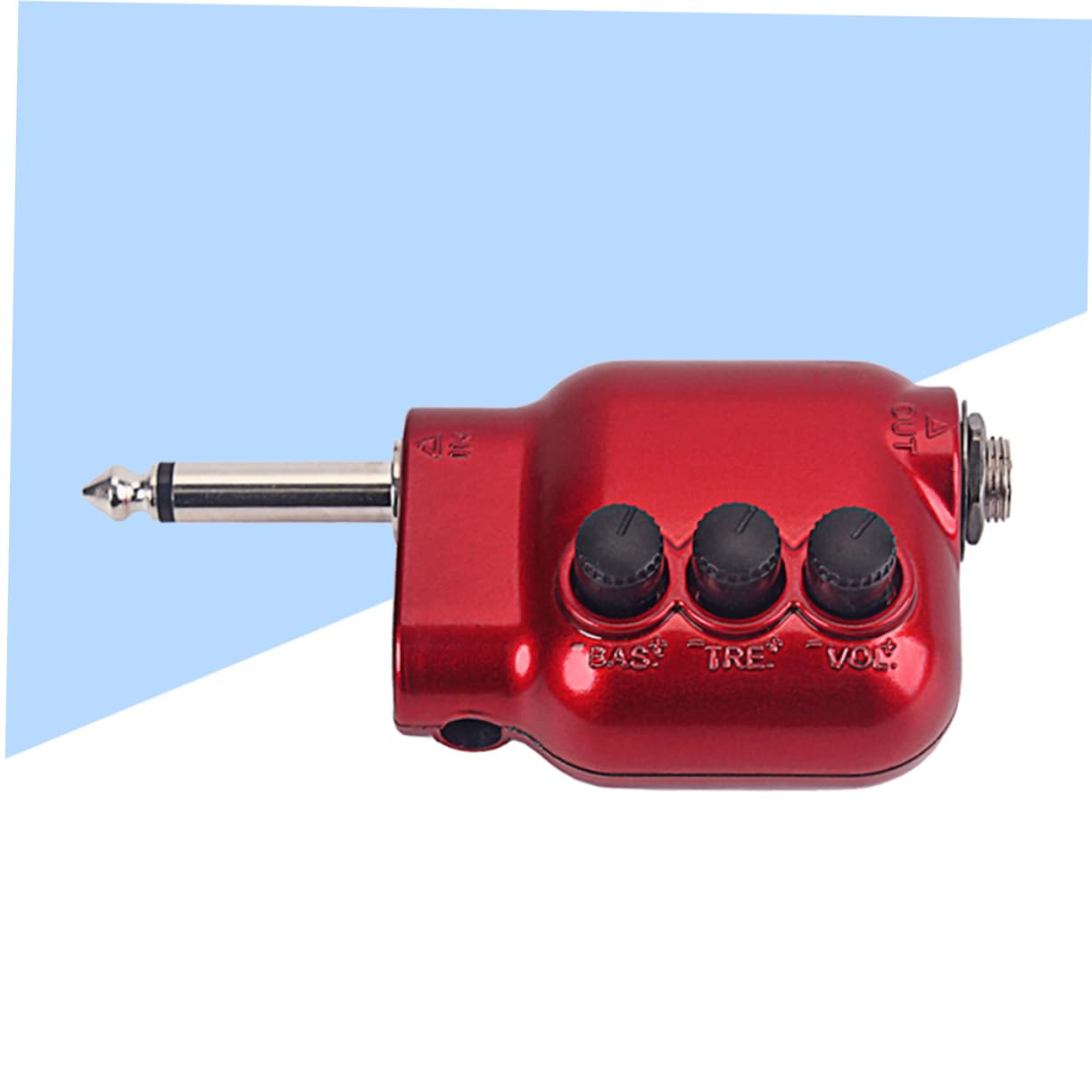 DOITOOL Guitar Preamplifier Mini Preamp 2-Band Eq Volume Control 6.35mm Input/Output Impedance Matching Turntable Pre Amp Stereo Sound Compact Dark Abs