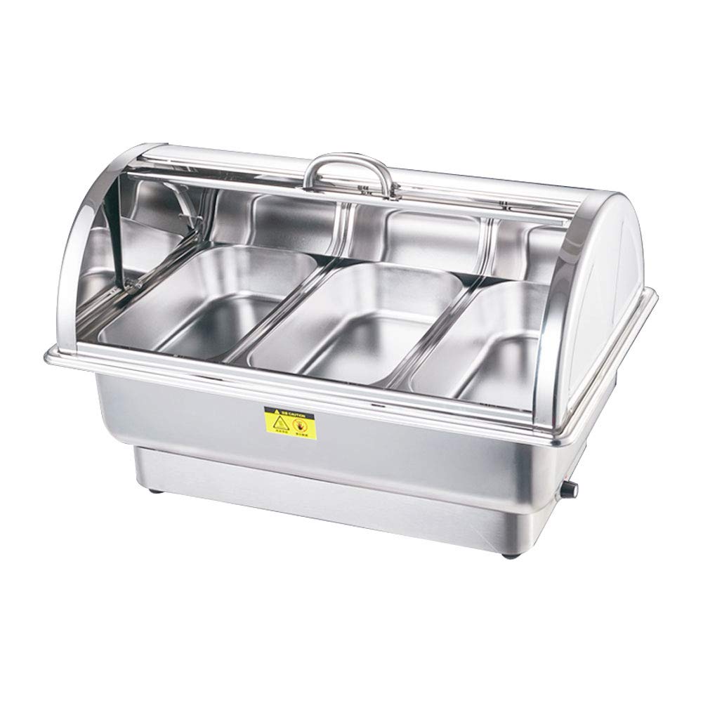 Calentadores de Comida, Chafing Dish Calentador Para Buffet Set Bandejas de Calentamiento Acero Inoxidable Contenedor para comida Calientaplatos Recipiente Térmica Buffet Hornillo