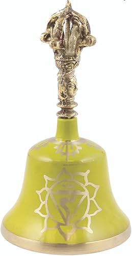 Soul Sticks 7 chakras de bronce tibetano budista religioso meditación metafísica ritual campanas de altar 6.25 pulgadas (amarillo)