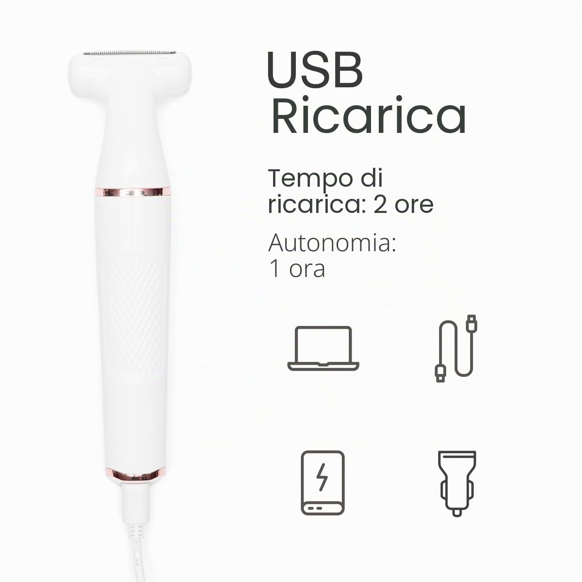 Rio The Beauty Specialist Go Smooth 4-in-1 Lady Shaver & Bikini Trimmer, Rasoio Elettrico Donna Impermeabile IPX7, Testine Intercambiabili, Wet & Dry, USB Type-C, LCD Display – SHTR