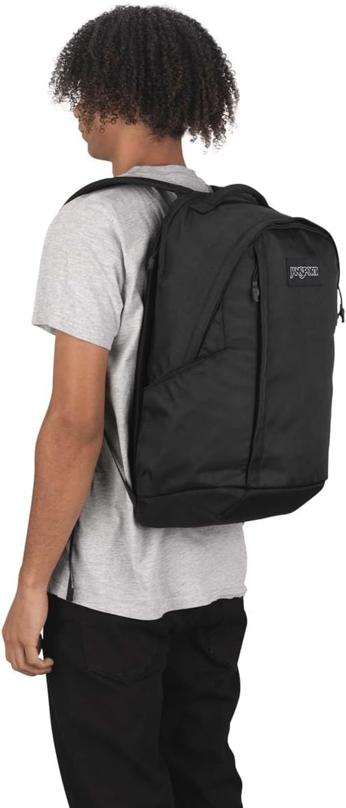JanSport Station Pack – Large Backpack with Padded Laptop Sleeve, Dual Water Bottle Pockets, and Loft Pocket, Black