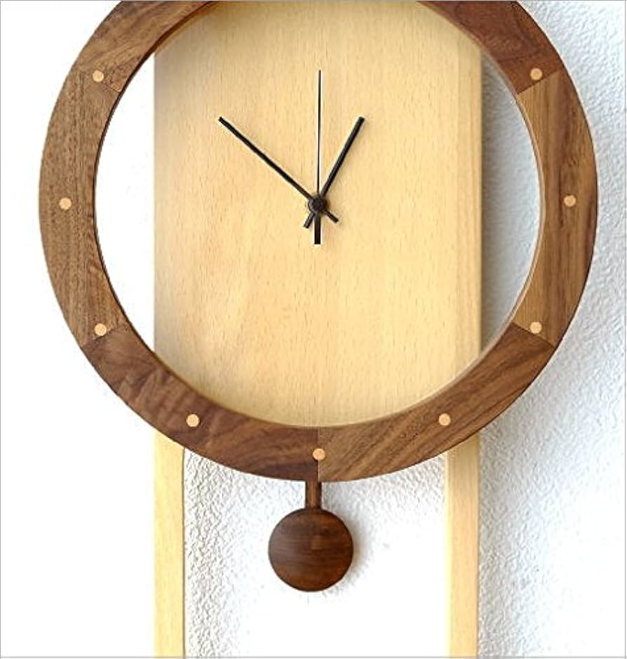 Amazon.co.jp: 掛け時計 木製 おしゃれ ブナ材 天然木 無垢 文字