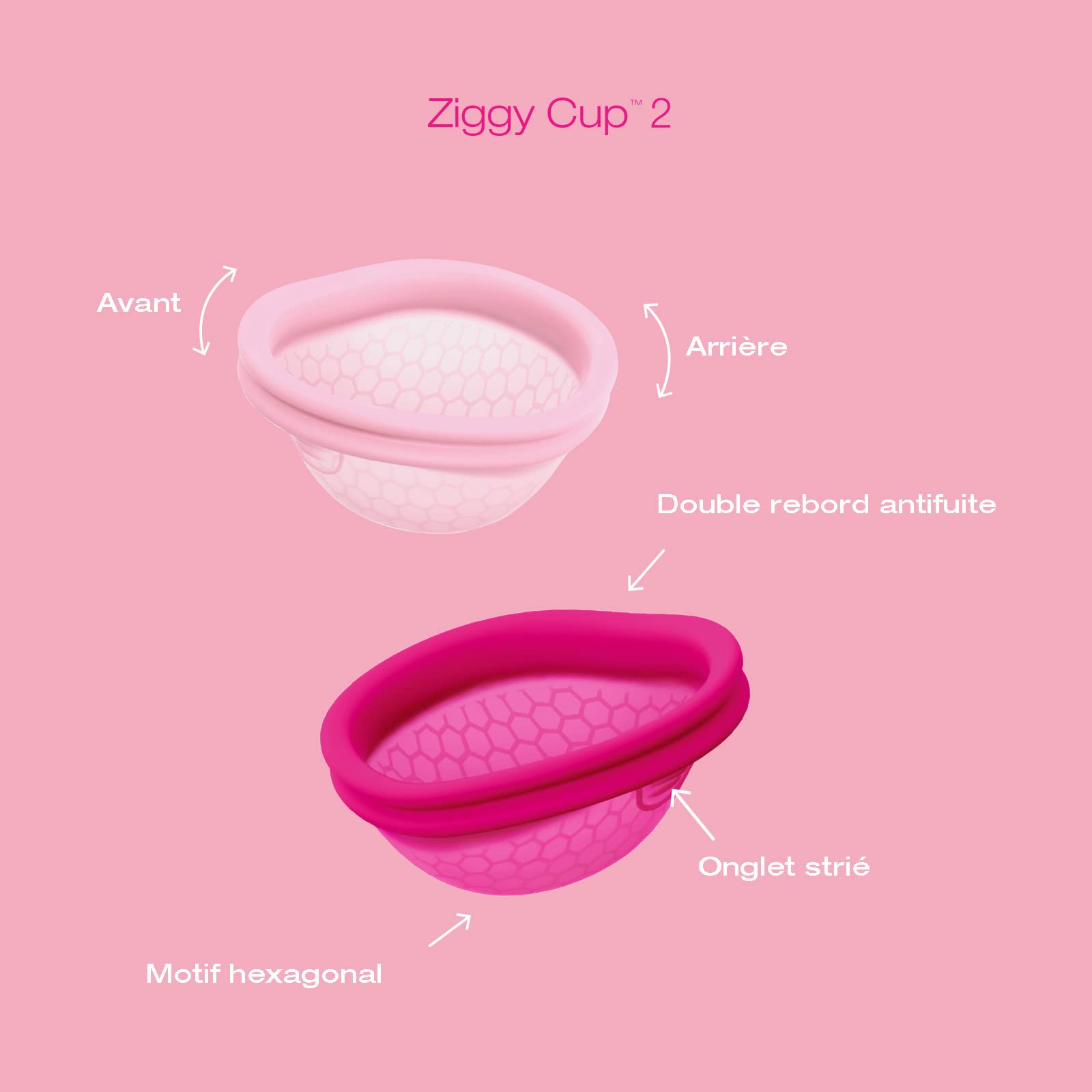 INTIMINA Ziggy Cup 2 – Disque Menstruel Réutilisable Extrafin au Design Plat, Coupe Menstruelle, (Taille B)