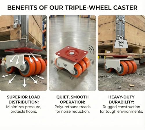 Image of 360 Degree Moving Heavy Duty Caster Wheels for Furniture Sofa, Bed, Counter, Almira, coffee Table Moving Weight Capacity upto 400-500Kg (Pack of 4)
