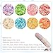 8 Colors Luminous Clay Slices Charms, VEINARDYL 3D Nail Art Slices Fruit Flower Butterfly Themed Glow in The Dark with Imitation Pearl Sequins for DIY Crafts Resin Slime Making Cellphone Decor