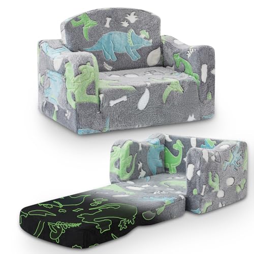 aodisman Thick Comfy Kids Chair and Couch Foldable Plush Sofa with Pocket