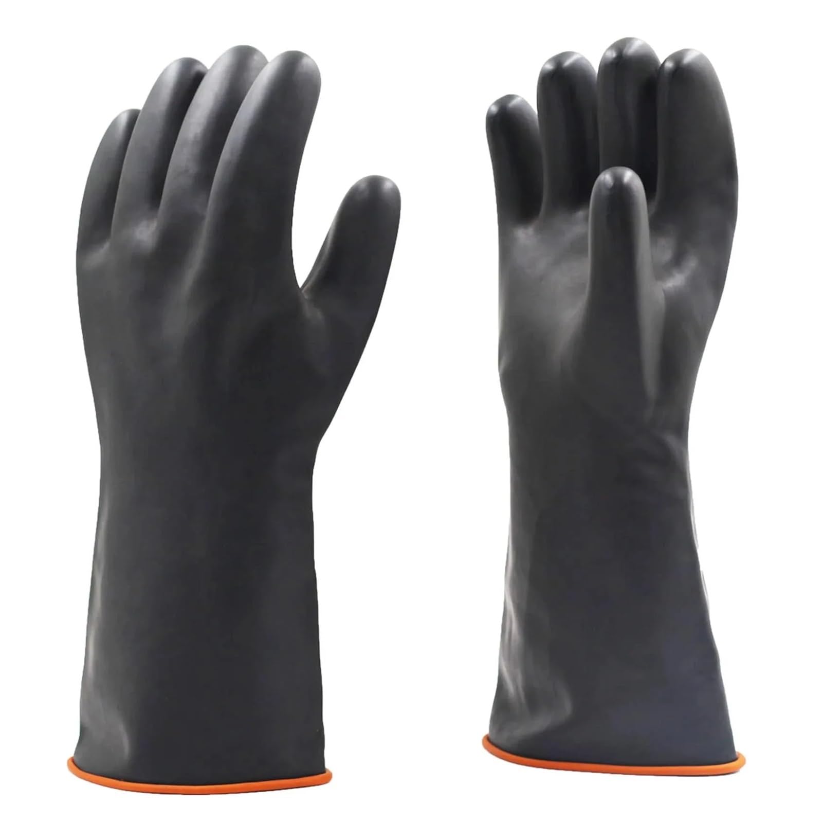 3 pares de guantes impermeables de 35/45/55 cm de largo, guantes de seguridad de trabajo de goma resistentes a productos químicos, guantes de látex protectores industriales(3 pairs 55cm)