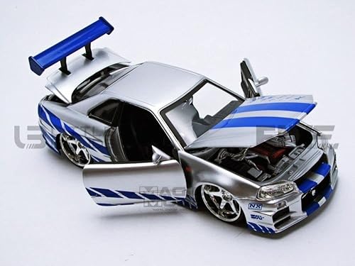Miniatura 5 de Jada Toys – 97158 – Nissan Skyline GTR R34 – Rápido y Furioso – Escala 1:24