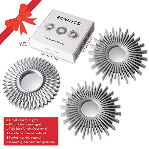 Wandspiegels Pakket 3 - BONNYCO | Zilveren Spiegels Woonkamer, Huis Decoratie, Slaapkamer | Ronde Spiegels Hangende Wand… - Afbeelding 8