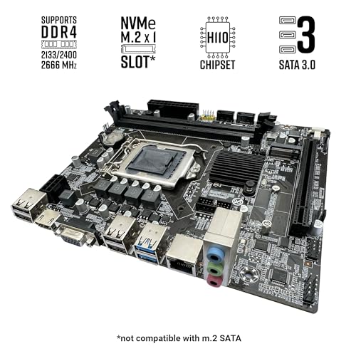 Image of ZEBRONICS H110M2 Micro-ATX Motherboard for LGA 1151 Socket, Supports Intel 6th, 7th, 8th & 9th Generation Processors, NVMe M.2 Slot, 5.1 Audio, DDR4 2666 MHz, Ports (RJ45 | SATA | USB 3.0 | HDMI)