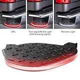 Corner Step Bar LED Lights for Chevrolet/GMC/Chevy Rear Bumper Corner Step Bar Lamp with Running Reverse Brake Turn Signal Truck LED Tailgate Light Bar - Weatherproof