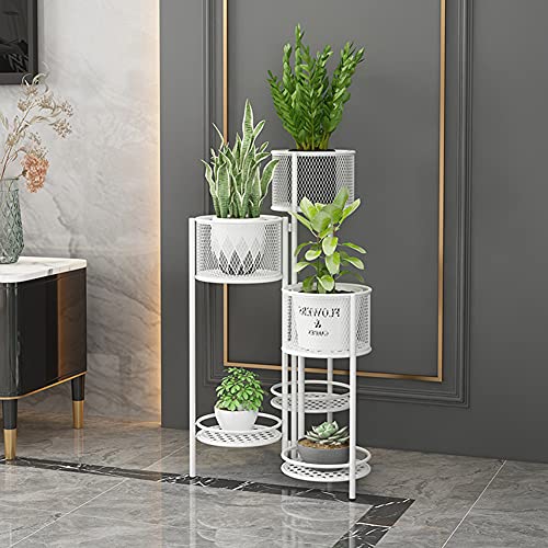 HSBRO Soporte de Metal para Plantas Estante para Olla de Flores, Estante de Almacenamiento, Estante de Exhibición, Decoración para Interiores y Exteriores, Jardín y Balcón Cover