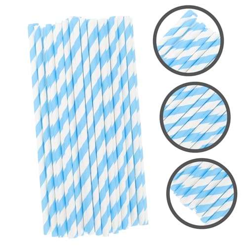 Pitillos desechables de papel azul claro Luxshiny 100 pcs miniatura 4