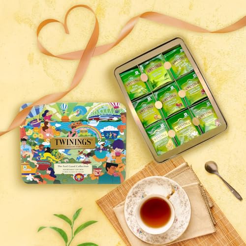Image of Twinings The Feel Good Collection Assortment Tea Gift Set, Teabags 54 pcs, 9 Tea Flavors Set, Green Tea, Mint Tea, Honey Lemon Tea, & more, Best Green Tea for Overall Health