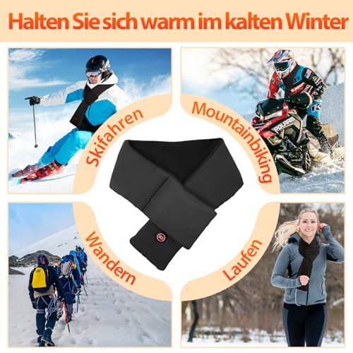 AROMA SEASON Beheizbarer Schal mit 8h Akkulaufzeit und großer Heizfläche | Heizschal mit bequemen Polarfleece | Elektrischer Nackenwärmer