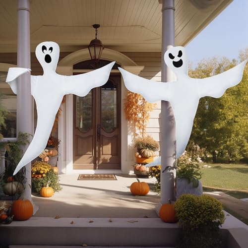 Image of JOYIN Halloween 2 Pcs Tree Wrap Ghost Decoration Outdoor, 53 inch Bendable Flying Ghost for Trees Yard Lawn Garden Prop, Party Supplies, Haunted House Indoor Decor