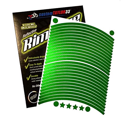 Image of customTAYLOR33 (All Vehicles Special Edition Lime Green High Intensity Grade Reflective Copyrighted Safety Rim Tapes (Must Select Your Rim Size), 26 inch (TIRE Size, for Bicycles /E-Bikes)