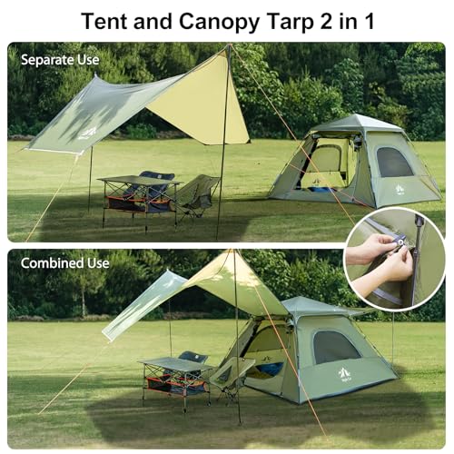 Carpa instantánea Night Cat con colchón y bolsa de dormir doble miniatura 3