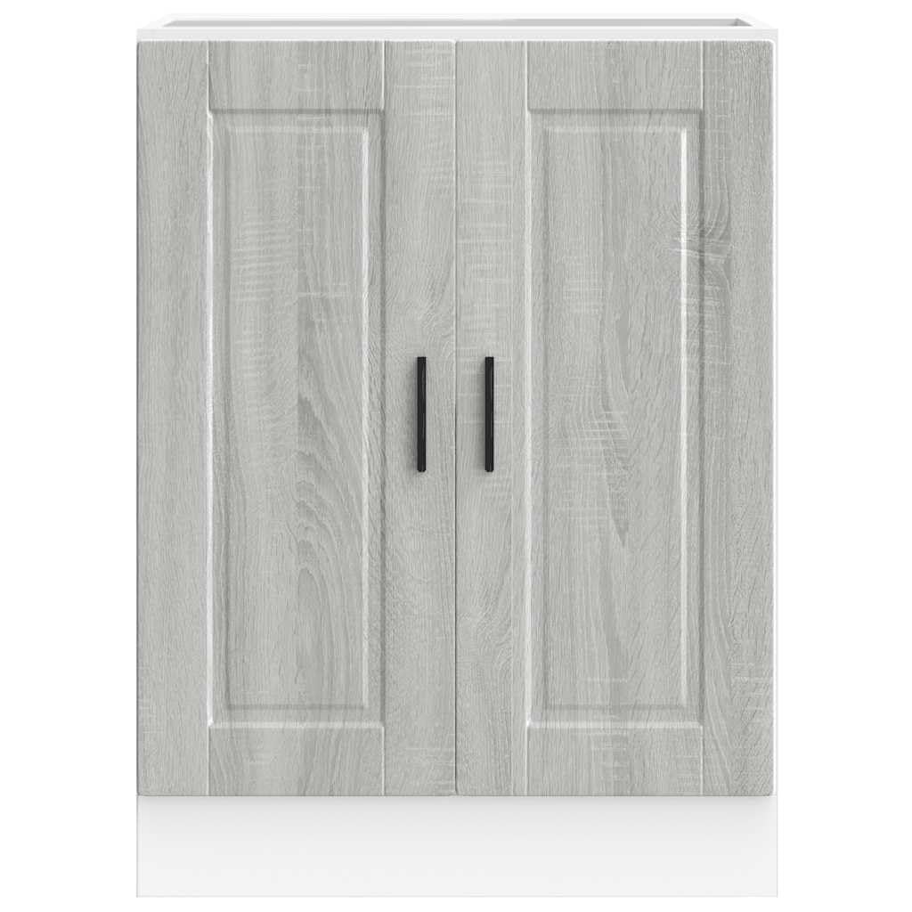 Porto - Mobiletto da cucina in legno Sonoma, 60 x 46 x 81,5 cm, con vano portaoggetti, piedini regolabili, porta e materiale robusto, per cucina, sala da pranzo, dispensa e organizer