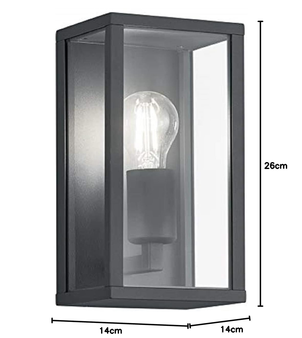 Trio Leuchten Außen Wandleuchte Garonne 201860142, Aluminium Druckguss Anthrazit, exkl. 1x E27, Schwarz
