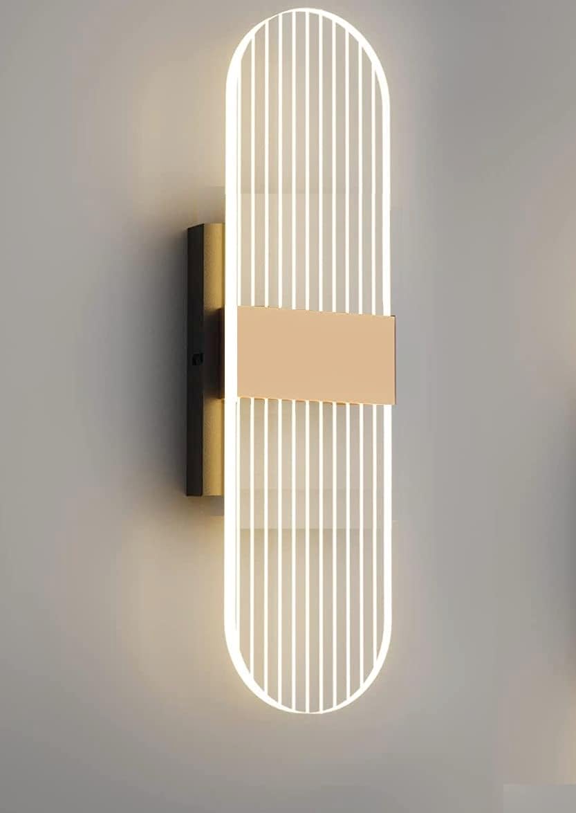 15watt Round Shape Nordic LED Sconce Modern Transparent Indoor Home Acrylic Wall Lamp - Warm White (1, Round Shape)