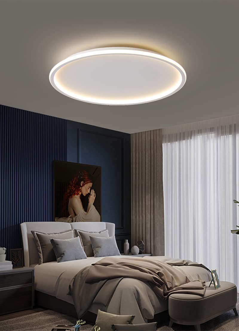 Dopastore Plafoniera da Soffitto LED 43W Design Tondo Bianco Lampada da Soffitto Stile Moderno Per Interno IP20 Per Corridoio Salone Camera (Luce calda 3000K)