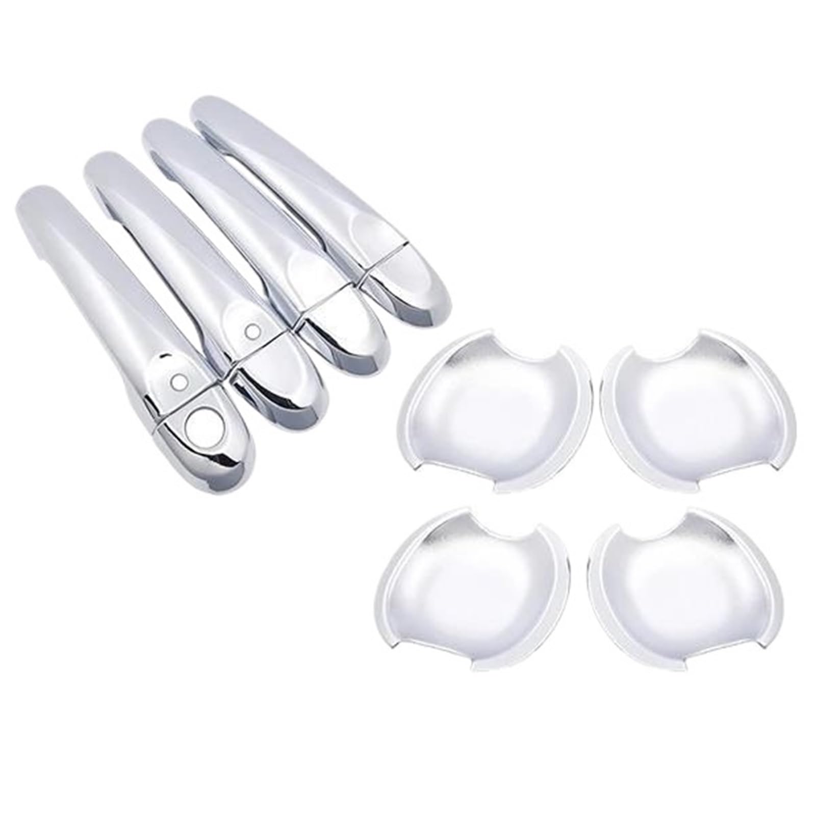 Atgcbcauf Handlebowl 2 Button Chrome Car Door Handle Cover Trim Set Stickers For Nissan For Tiida For Pulsar C12 Mk2 2012-2019 Car Exterior Door Handles