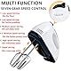 WAVATA Handmixer 260 W sieben Geschwindigkeiten einstellbar elektrischer Mixer mit Knethaken und Rührbesen weiß