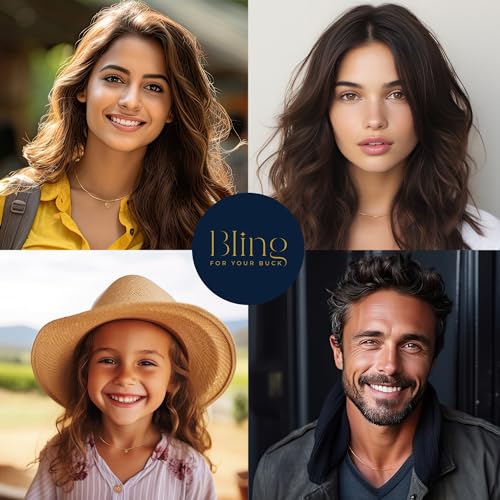 Bling For Your Buck KCV264-20 Womens 18K Yellow Gold Plated Sliver 0.8Mm Thin Italian Box Chain Necklace thumb #5