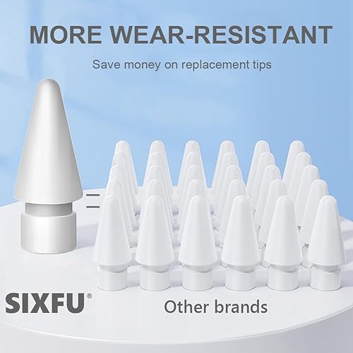 Miniatura 6 de SIXFU Puntas de repuesto para Apple Pencil de 1 generación y 2, punta de lápiz Apple con protector de sensación de papel silencioso, accesorios para