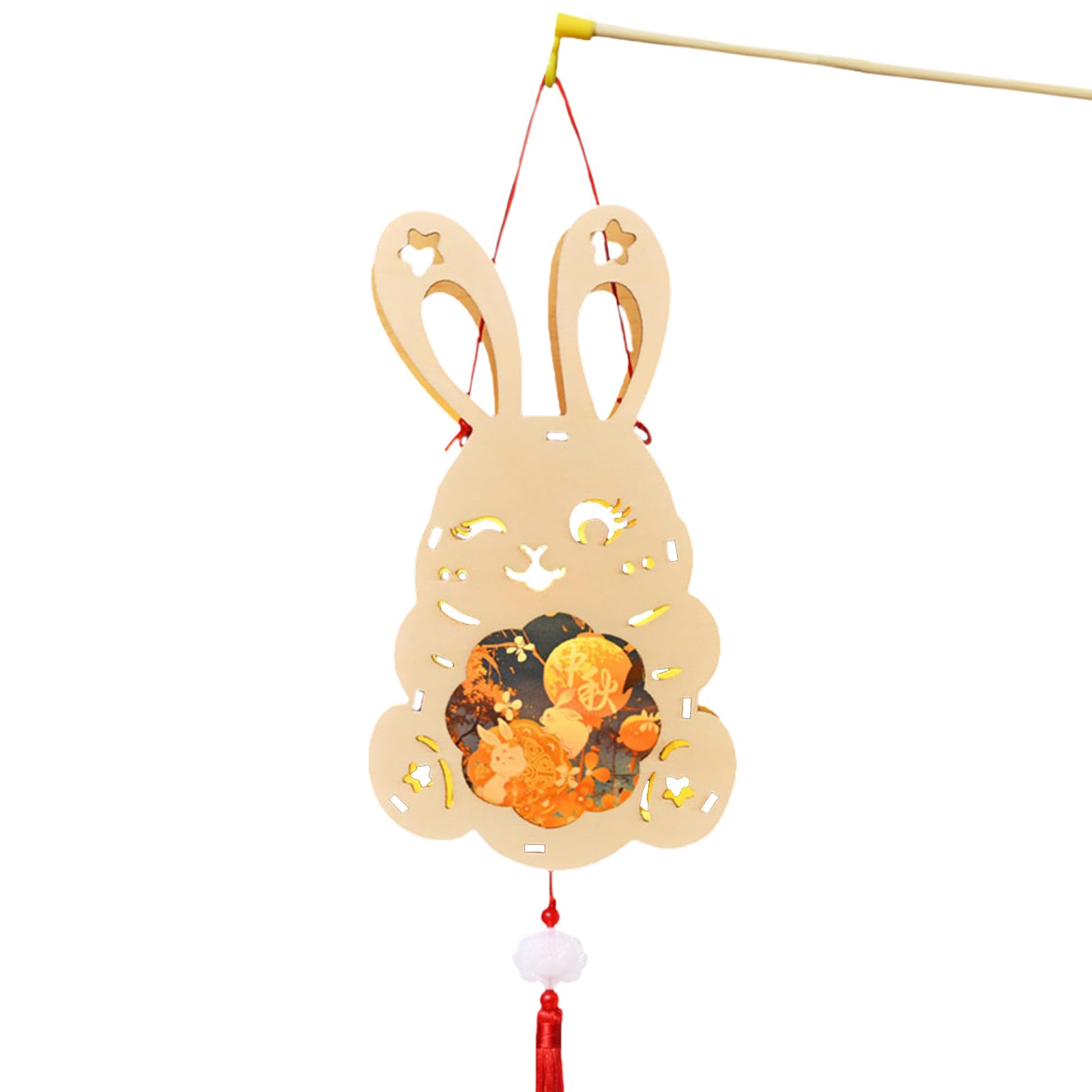 Jazuaiao Festival Rabbits Hanging Charm Artistic Rabbits Light Set for Autumn Festival Home Adornment Button Styles Assembly Light