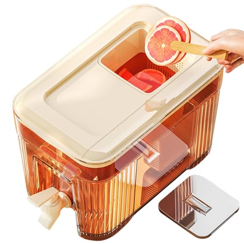 飲料ディスペンサー ? ジュース容器、リキッドホルダー | アイスストレージジャー、サマーカクテル、ソフトドリンク、牛乳、水、冷蔵庫、アウトドアパーティー、毎日のリフレッシュに